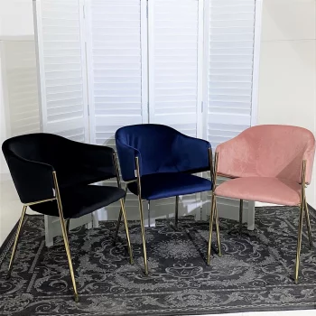 Стул DILL BLUVEL-52 PINK, велюр, золотой каркас