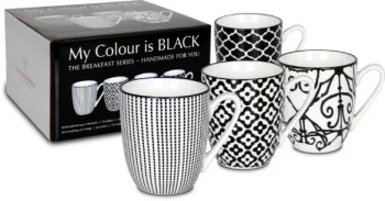 Набор из четырёх кружек My colour is black 360 ml