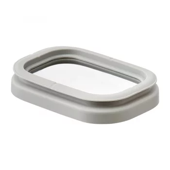 Банка для хранения прямоугольная vacuum glass, 1,5 л, светло-серая