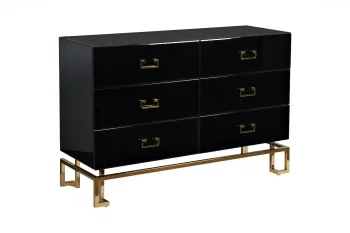 Комод черный 6 ящиков 120X42X82 CM