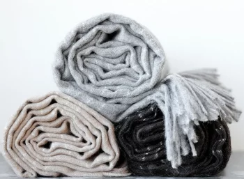 Плед из шерсти альпаки Superior 130X200 CM Light grey/white