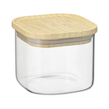 Банка для хранения квадратная glass bamboo, 600 мл