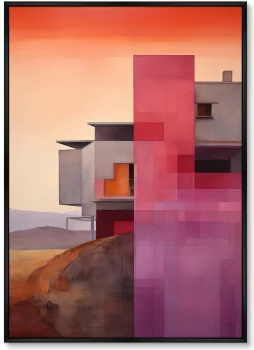 Постер на холсте Buildings after sunset 75X105 CM