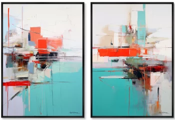 Набор из двух постеров на холсте Harbor Etudes 75X105 / 75X105 CM