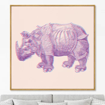 Постер на холсте Rhino rebirth 105X105 CM