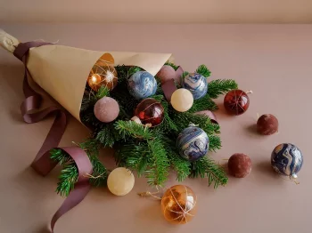 Елочное украшение Шар Marble 14.5X7X9.4 CM