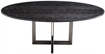 Обеденный стол с дубовым шпоном Melchior Oval 200X120X76 CM угольного цвета