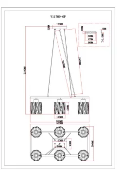 Подвесная люстра Prismique 50X29X150 CM