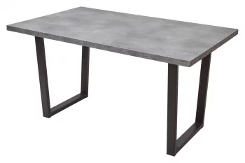Раскладной обеденный стол ЛОФТ 160 Бетон Портленд/Черный M-City 160X90X76 CM