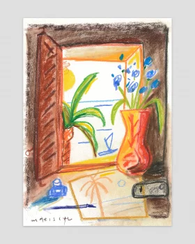 Картина Jarrón de la ventana de la playa 29.7X42X3 CM