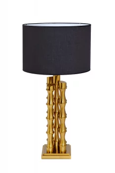 Настольная лампа Bamboo с чёрным плафоном и латунным основанием 45X45X90 CM