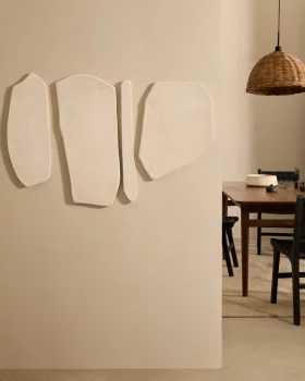 Набор из 4 настенных панелей Siluna из белого папье-маше 95X68X2.5 CM