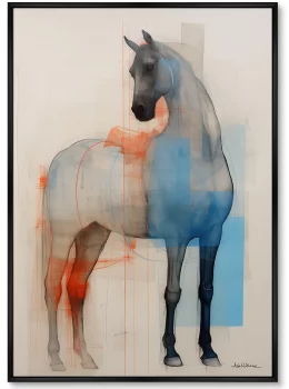 Набор из двух постеров на холсте Horses in a color scheme 75X105 / 75X105 CM