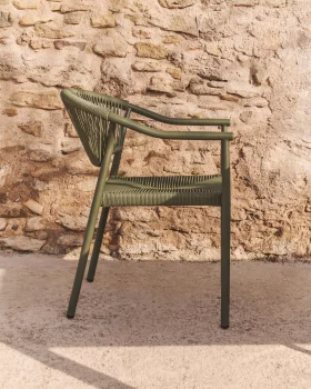 Штабелируемый уличный стул Livadia зеленый алюминий 55X61X76 CM