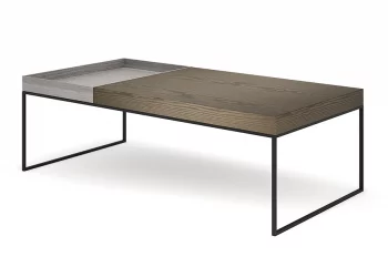 Журнальный стол Кейс коричневый со съемной серой столешницей 110X40X55 CM