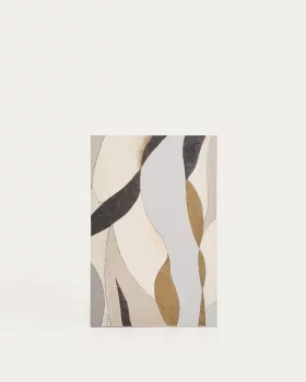 Абстрактный холст Marvilo серо-горчичных оттенков 60X90 CM