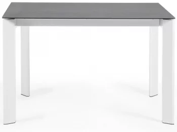 Раскладной стол Atta 120-180X80X76 CM тёмно серый на белом каркасе
