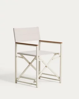 Складной садовый стул Tisno из экрю алюминия и экрю текстилена 56.5X56X86.5 CM
