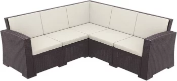 Диван пластиковый плетеный Monaco Lounge Corner 207X207X79 CM