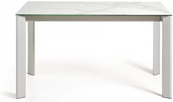 Раздвижной стол Atta 140-200X90X76 белые ножки белая керамическая столешница