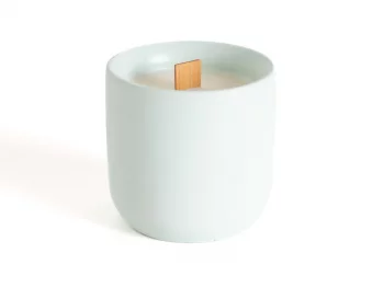 Аромасвеча Omini в сером бетонном стакане малина и зелень 9X8.5X7.5 CM