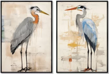 Набор из двух постеров на холсте Herons 75X105 / 75X105 CM