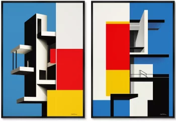 Набор из двух постеров на холсте Shape 75X105 / 75X105 CM