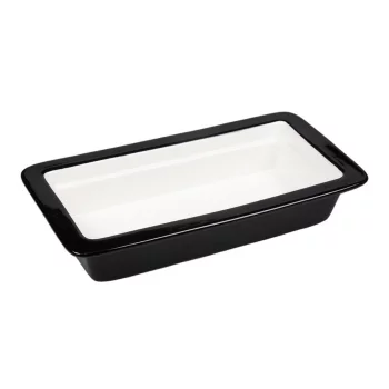 Гастроемкость 1/3 h65 мм фарфор 325*176*65 мм 4,5 л черная/белая P.L. Proff Cuisine 