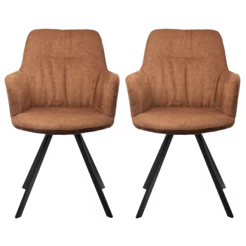 Комплект из 2 стульев Grant терракотовый шенилл на поворотном механизме 120X61X92 CM