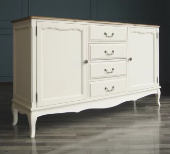 Бежевый комод Леонтина с дверками и ящиками 160X42X91 CM