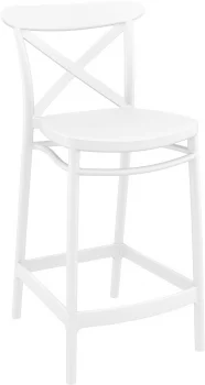 Стул пластиковый полубарный Cross Bar 45X50X96 CM белый