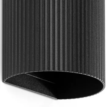 Настенный светильник круглый черный с рифлением 2xGU10 6.5X8X15.5 CM