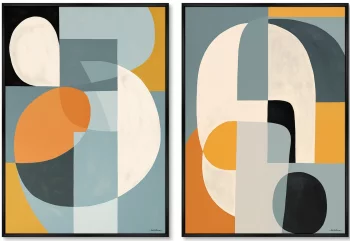 Набор из двух постеров на холсте Spatial form of colors 75X105 / 75X105 CM