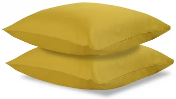 Две наволочки из сатина Essential 70X70 CM горчичного цвета