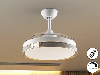 Потолочный вентилятор со светодиодной подсветкой Heron DIMABLE белый/золотой 106X39 CM