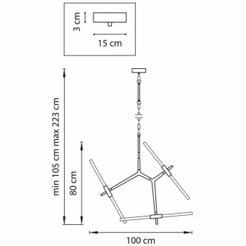 Подвесная люстра Struttura 100X100X105 CM