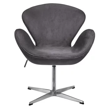 Кресло SWAN STYLE CHAIR тёмно-серый, искусственная замша 61X70X80-95.5 CM