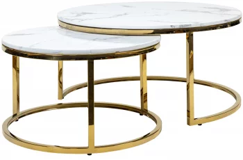 Комплект столиков Goldy Marble 80X80X43 / 70X70X39 CM