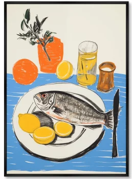 Набор из двух постеров на холсте Fish Day 75X105 / 75X105 CM
