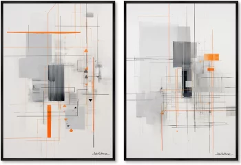 Набор из двух постеров на холсте Crystallization of color 75X105 / 75X105 CM