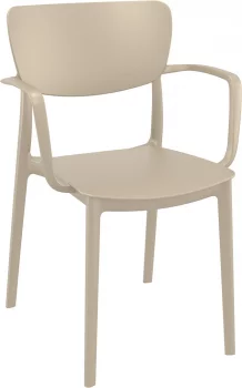 Стул пластиковый Lisa 53X54X82 CM бежевый