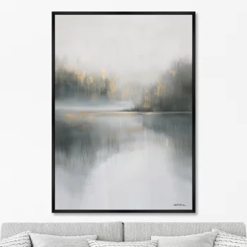 Репродукция картины на холсте Foggy Morning on the Lake 75X105 CM