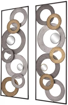 Диптих из стальных панно Ring 31X90 / 31X90 CM