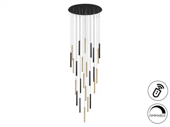 Подвесной светильник Varas 25L черно-золотой DIM 90X90X300 CM