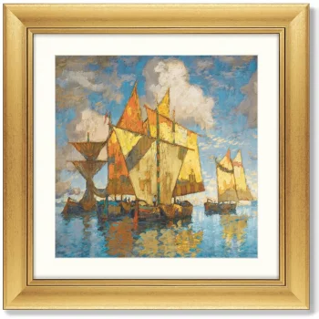 Постер Fishing Boats in the Lagoon Venice 61X61 CM