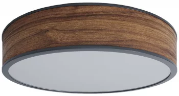 Потолочный светильник из ореха Jupiter 60X60X11 CM чёрный кант