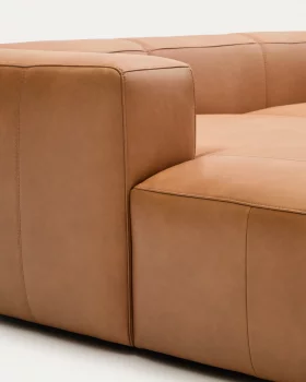 Диван-кровать Blok из коричневой кожи, левый шезлонг 240X174X69 CM