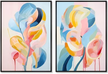 Набор из двух постеров на холсте Flower lollipops 75X105 / 75X105 CM