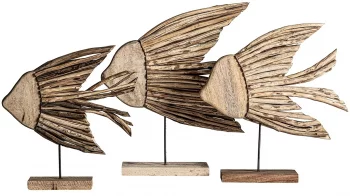 Набор из трёх декоративных элементов Fish 57X17X53 / 50X13X51 / 46X11X44 CM