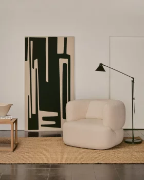 Вращающееся кресло Martina из букле экрю с подушкой 106X102X76 CM